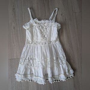 Antica Sartoria White Lace Mini Dress Top